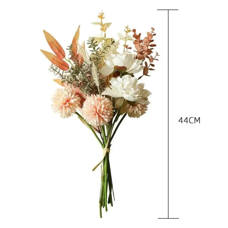 Bouquet floral com florais rosas e brancos em vaso teal do Buquê Taraxacum Ricaly