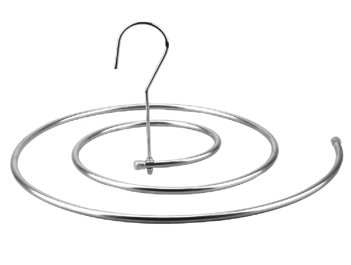 Cabide espiral de aço prateado para lenços e acessórios Ricaly