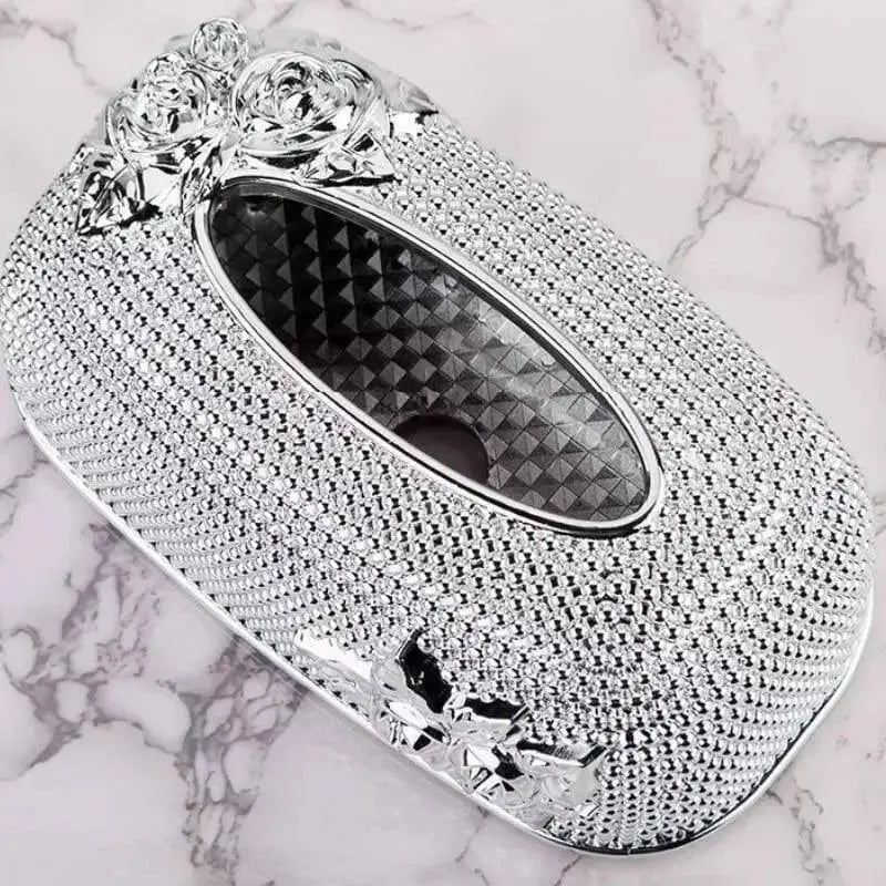 Furto de chaveiro de carro com pedras de strass e detalhes florais, caixa Lenços Banheiro Ricaly