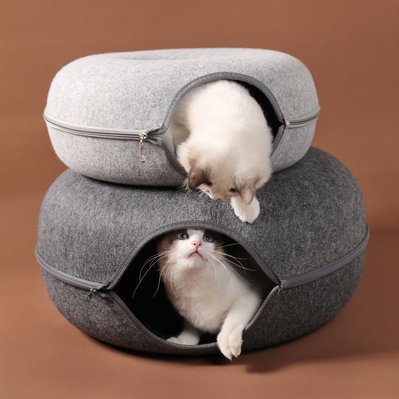 GatoNinho Rosquinha-Cama Interativa para Gatos que Encanta e Conforta