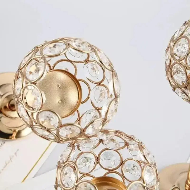 Candle Holders de Cristal Dourado para Luxo Decorativo Ricaly Compre