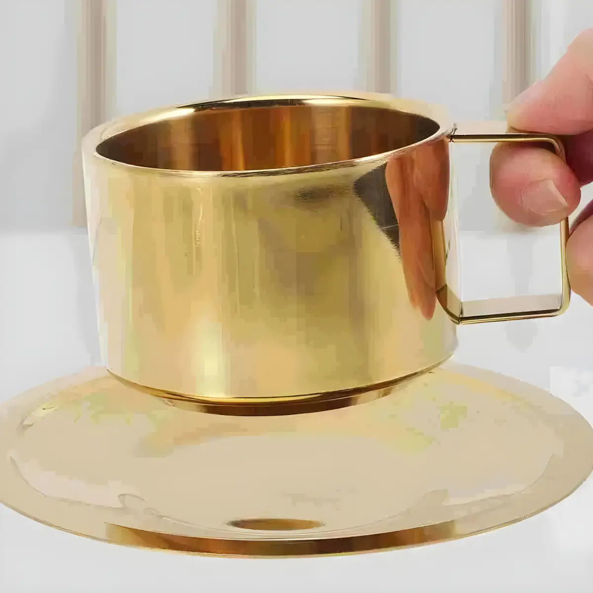 Caneca Dourada Aço Inoxidável Ricaly | Frete Grátis Hoje Organizadores para Cozinha Compre