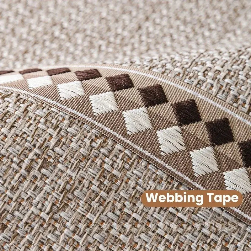 Imagem de tecido texturizado com webbing decorativa para capa de sofá Ricaly 70x70cm
