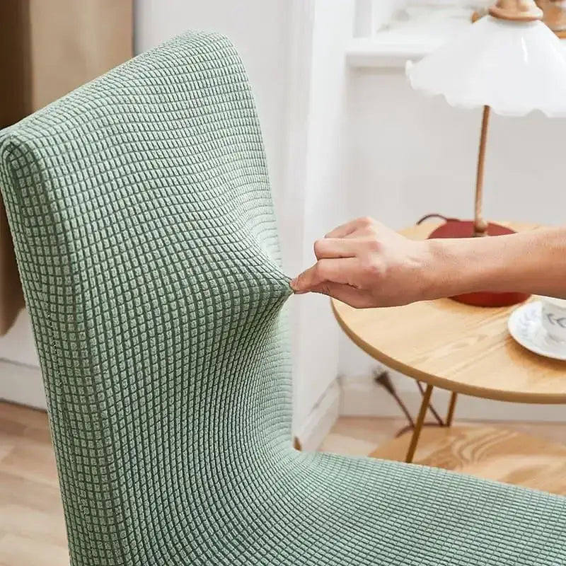 Capa de cadeira de jantar verde texturizada para conforto e proteção Ricaly