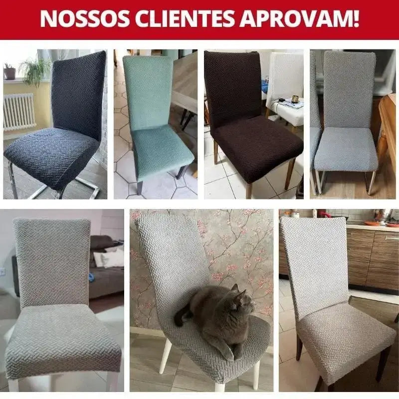 Capa de cadeira para jantar ricaly em várias cores, semi impermeável e confortável