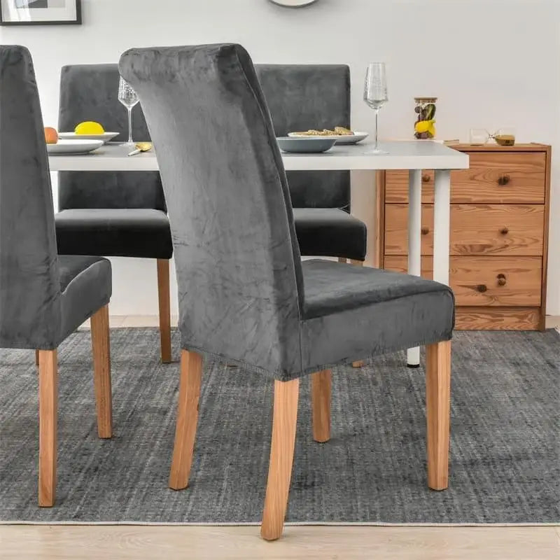 Capa para Cadeira de Jantar Suede Premium Cinza Escuro Ricaly Compre