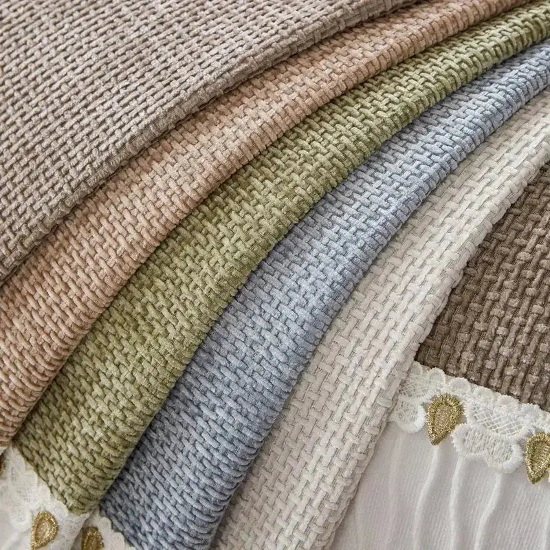 Tiras decorativas e amostras de tecido chenille antiderrapante para Capa Sofá Ricaly