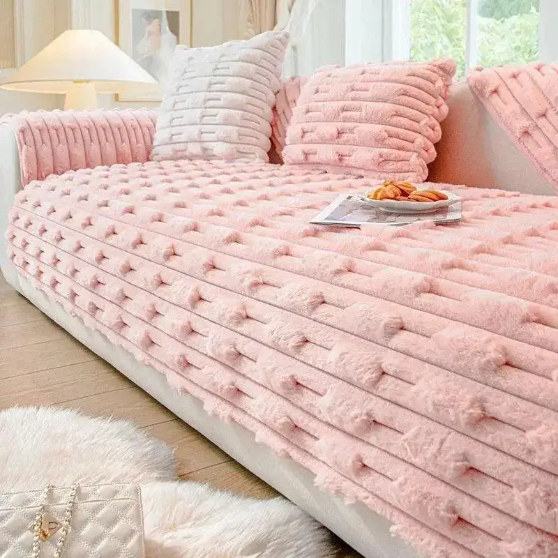 Capa para Sofá Ricaly Conforto Aveludado Coelho Rosa Compre
