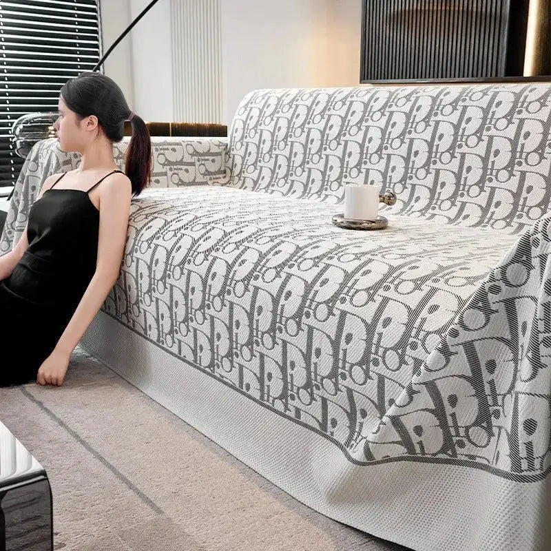 Capa de sofá confortável com padrão Dior para sofá de 180x130cm Ricaly