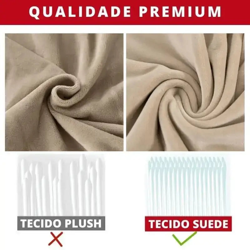 Comparação de tecido de alta qualidade no Sofá Capa Suáde Premium Preto 1 Lugar Ricaly