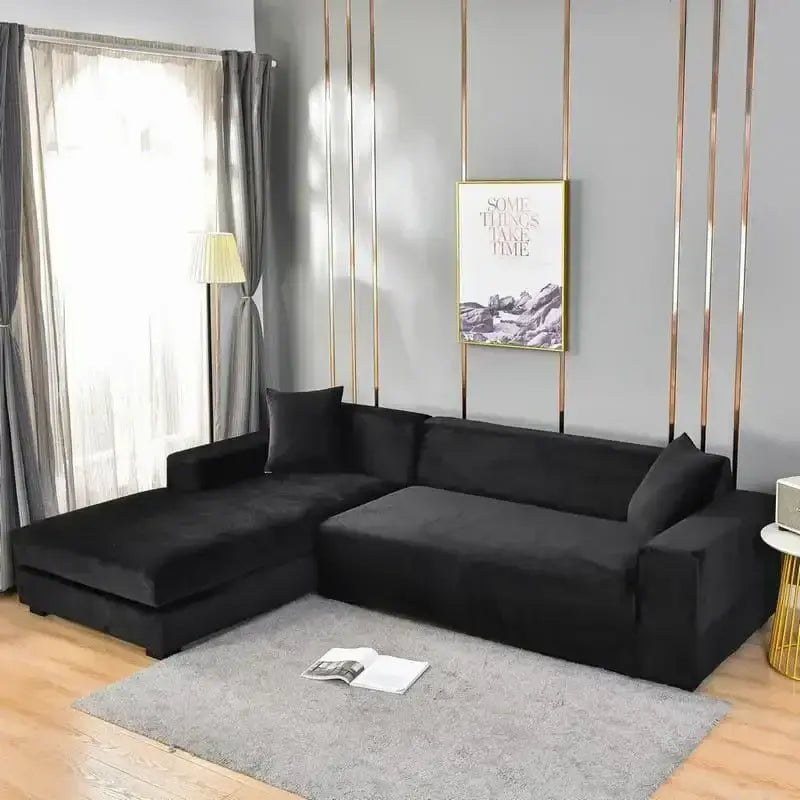 Sofá retrátil de veludo preto Capa Sofá Suede Premium Preto 1 Lugar Conforto Exclusivo Ricaly