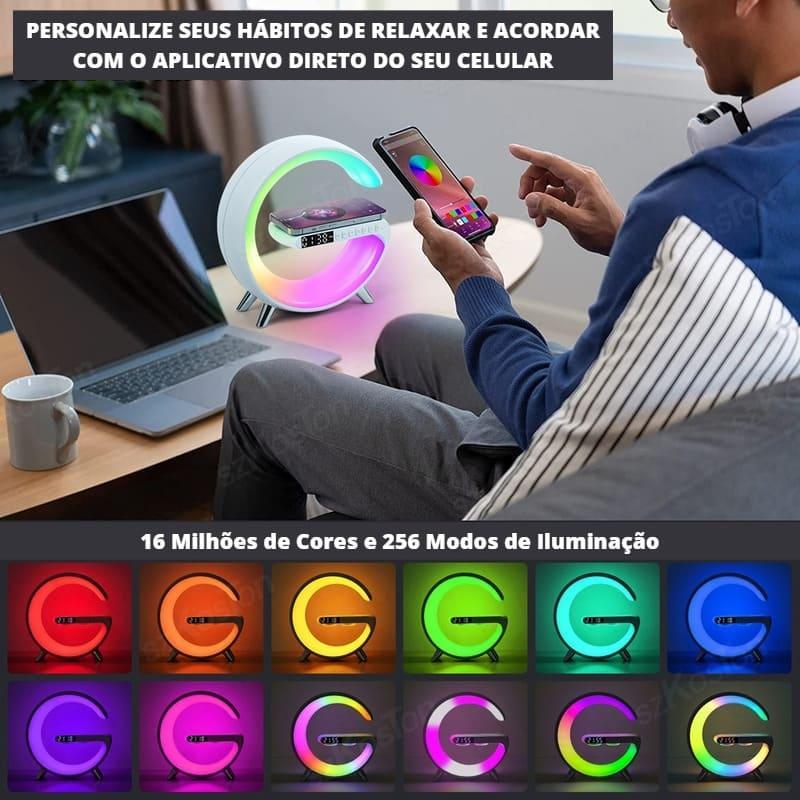 Carregador por Indução + Despertador + Luminária LED Ricaly – Multifuncional e Elegante para Quarto e Home Office