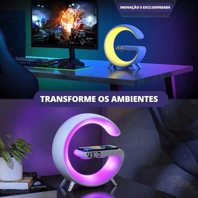 Carregador por Indução + Despertador + Luminária LED Ricaly – Multifuncional e Elegante para Quarto e Home Office