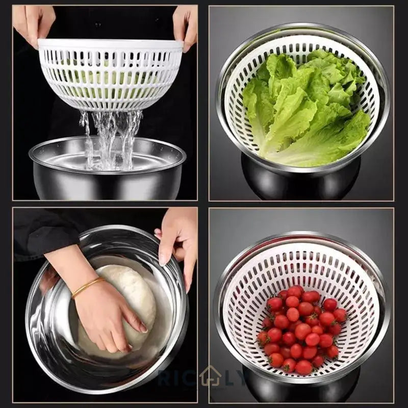 Centrífuga Secadora de Salada Bowl Inox Ricaly