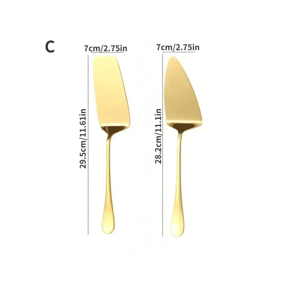 Conjunto de Talheres em Aço Inox Dourado - Colher Garfo Sopa Fenda e Pá - Ricaly - Talheres De Cozinha