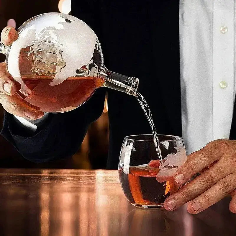 Conjunto Decanter Globo com Copos Elegantes Ricaly Compre
