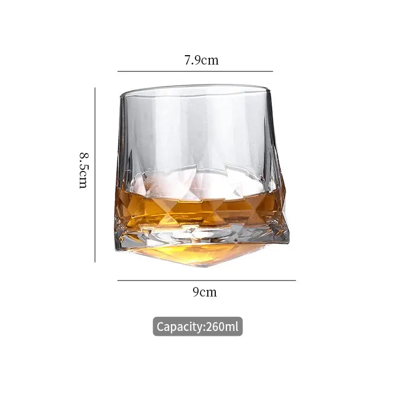 Copos Tumblers de Cristal Grosso para Uísque e Vinho – Design Giratório | Ricaly Mais Vendidos Compre