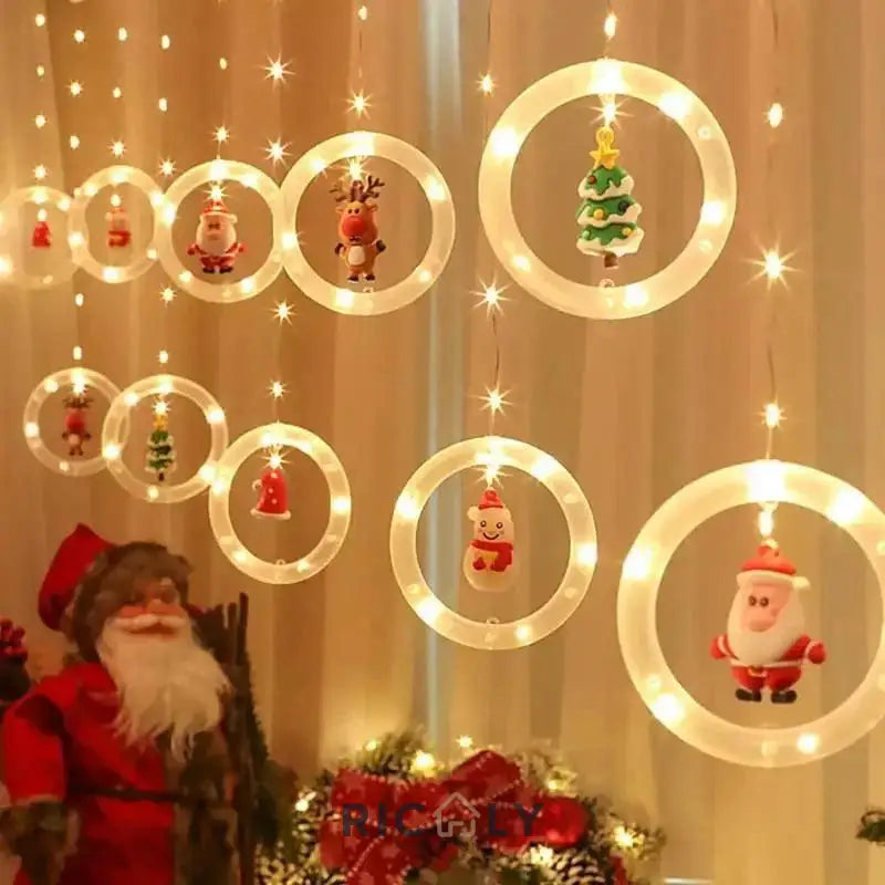 Cortina de Luzes de Led Decoração de Natal Ricaly 10 Pontos