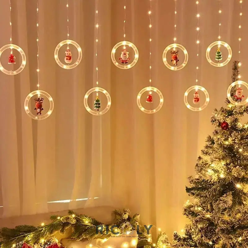 Cortina de Luzes de Led Decoração de Natal Ricaly