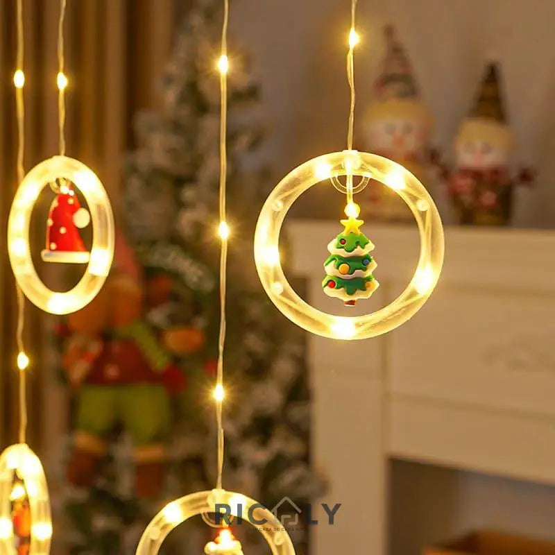 Cortina de Luzes de Led Decoração de Natal Ricaly