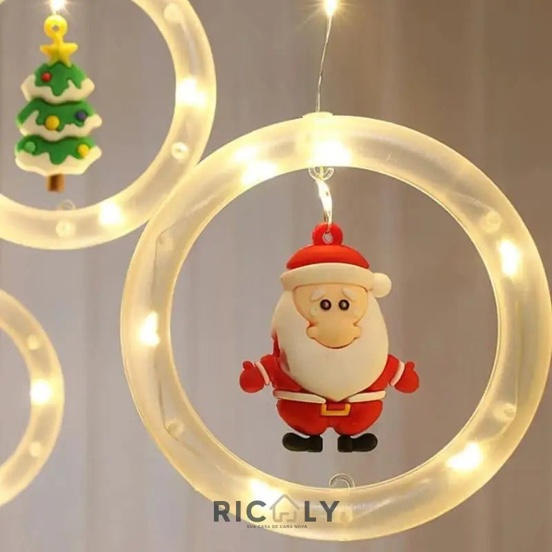 Cortina de Luzes de Led Decoração de Natal Ricaly