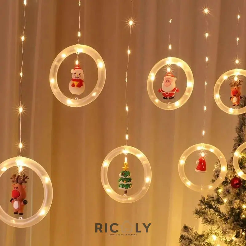 Cortina de Luzes de Led Decoração de Natal Ricaly