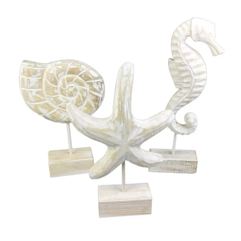 Figurinas de marinho em madeira branca para decoração de mesa artesanal Ricaly