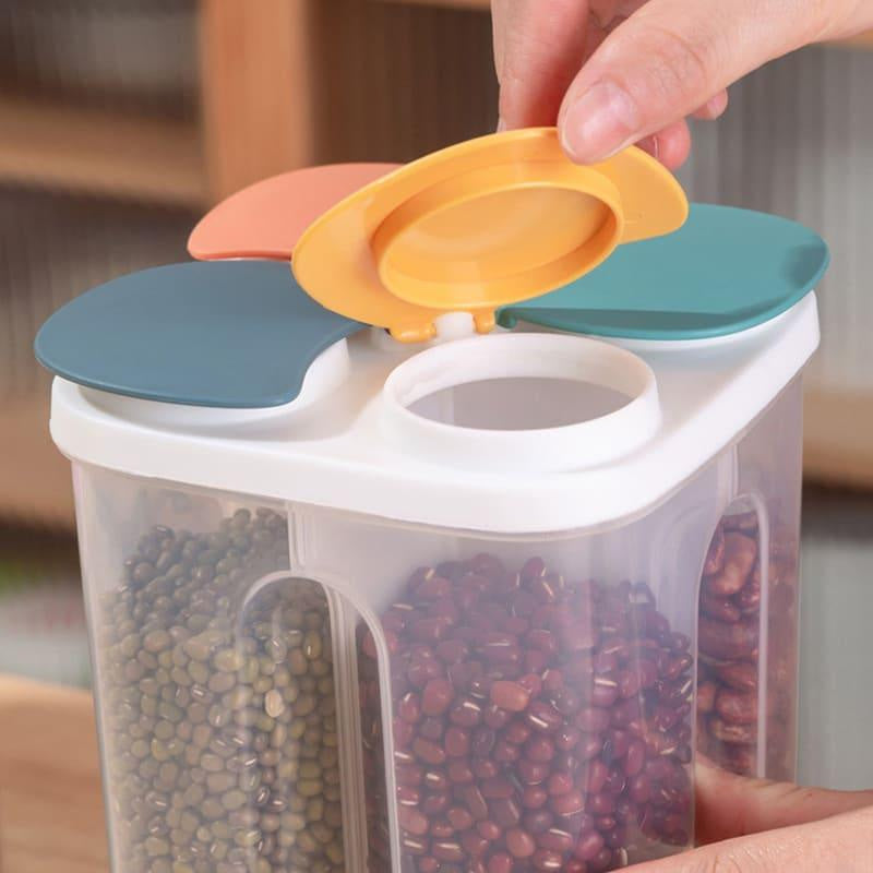 Dispensador Porta Alimentos e Cereais com Divisórias Ricaly – Organização Eficiente na Cozinha Compre