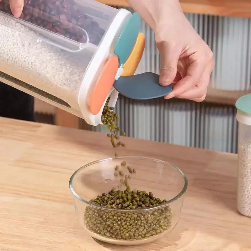 Dispensador Porta Alimentos Ricaly | 1.5L Organize sua Cozinha com vários compartimentos alimentos dispensador