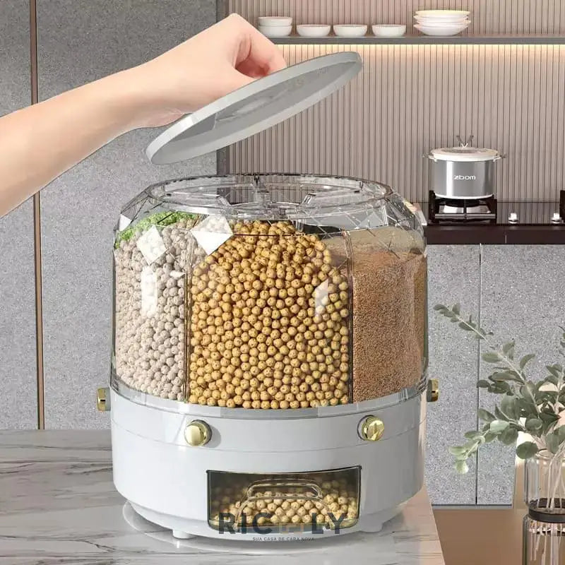 Dispensador Porta Alimentos e Cereais Giratório Ricaly – Elegância e Funcionalidade em Sua Cozinha