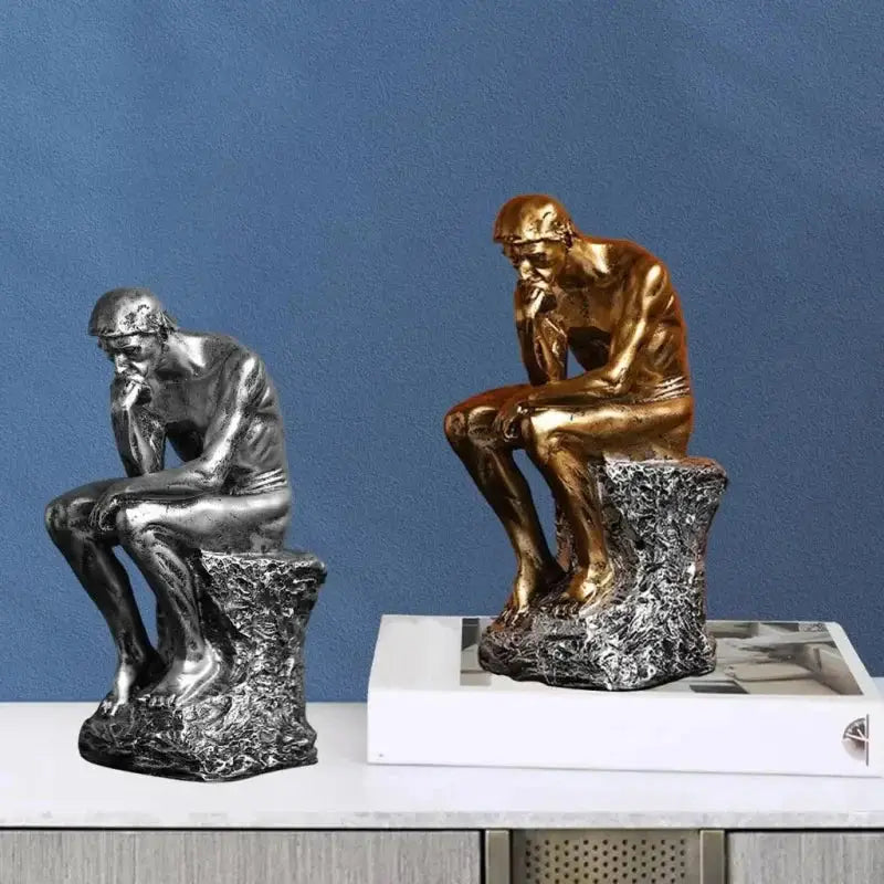 Duas Estátuas The Thinker em Escultura Abstrata Decorativa Compre agora Ricaly
