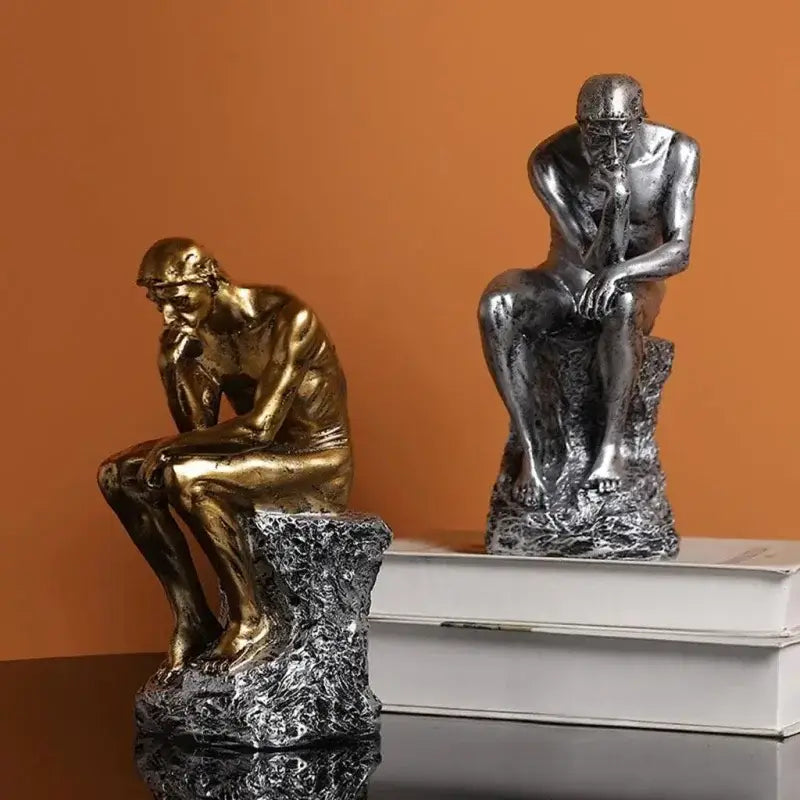 Duas Estátuas The Thinker em Escultura Abstrata Decorativa Compre agora Ricaly