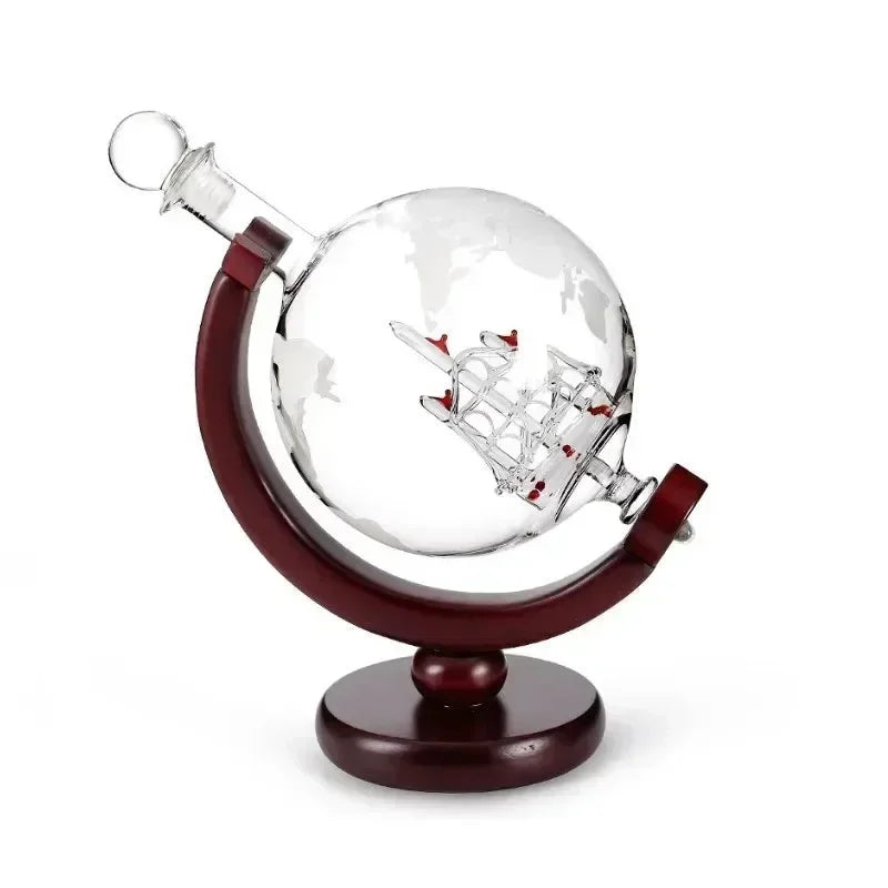 Decanter Globo com Suporte de Madeira e 2 Copos Lenogue Compre agora Ricaly