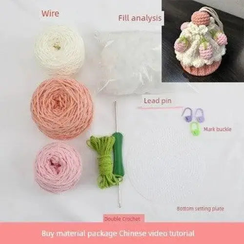 Kit de crochê com lã, enchimento e ferramentas para Enfeite Natal Artesanal Ricaly