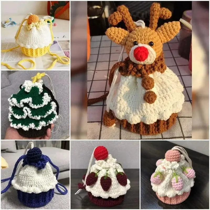 Bolsas de crochê artesanais feitas à mão para decoração natalina exclusivas Ricaly