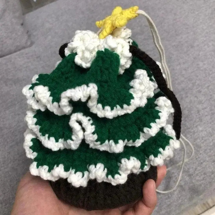 Bolsa de Natal em crochê com árvore decorativa artesanal exclusividade Ricaly