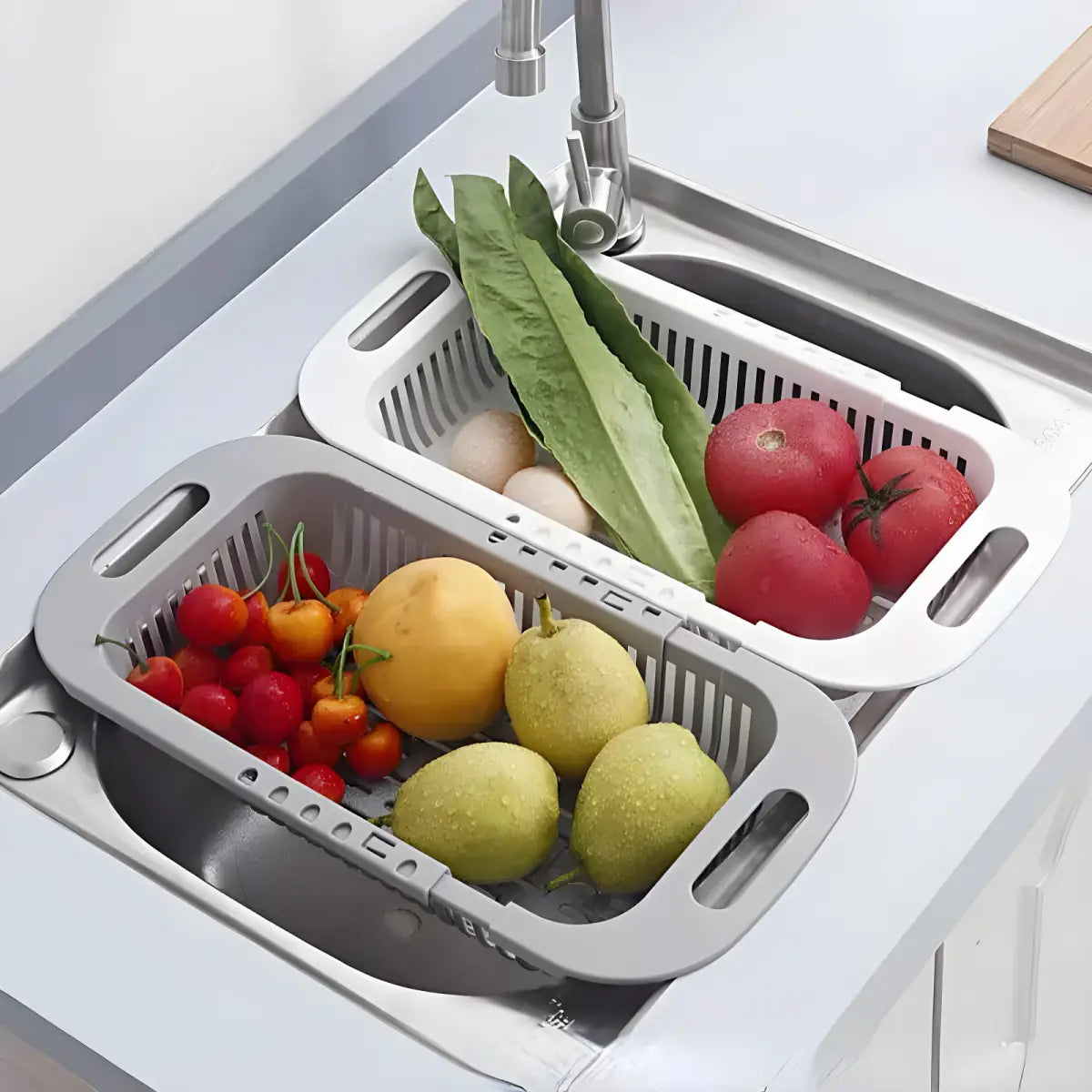 Escorredor Expansível Ricaly | Frete Grátis e 5% OFF pia escorredores preenchido Organizadores para Cozinha Compre