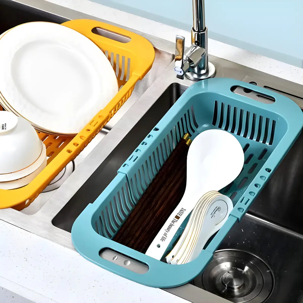 Escorredor Expansível Ricaly | Frete Grátis e 5% OFF prato cestas Organizadores para Cozinha Compre
