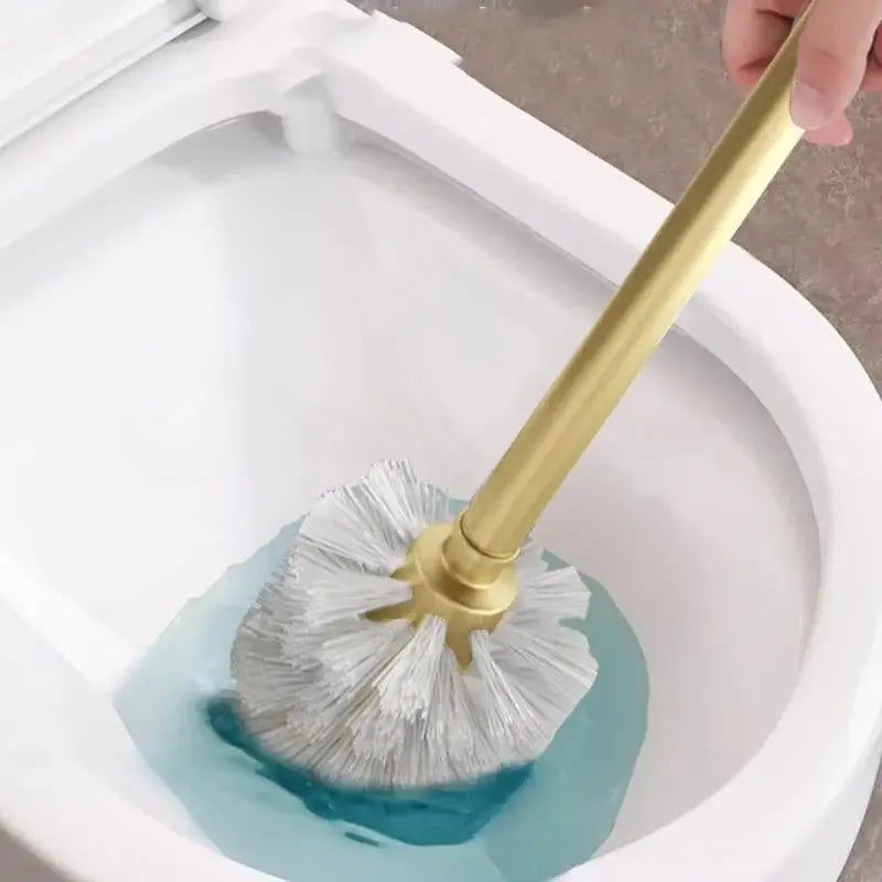 Escova sanitária com cabo dourado de alumínio resistente e design elegante Ricaly