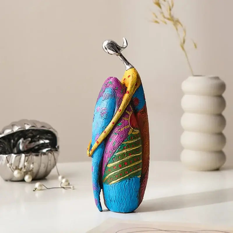 Escultura Decorativa Abstrata em Resina Ricaly Estilo Nórdico Compre
