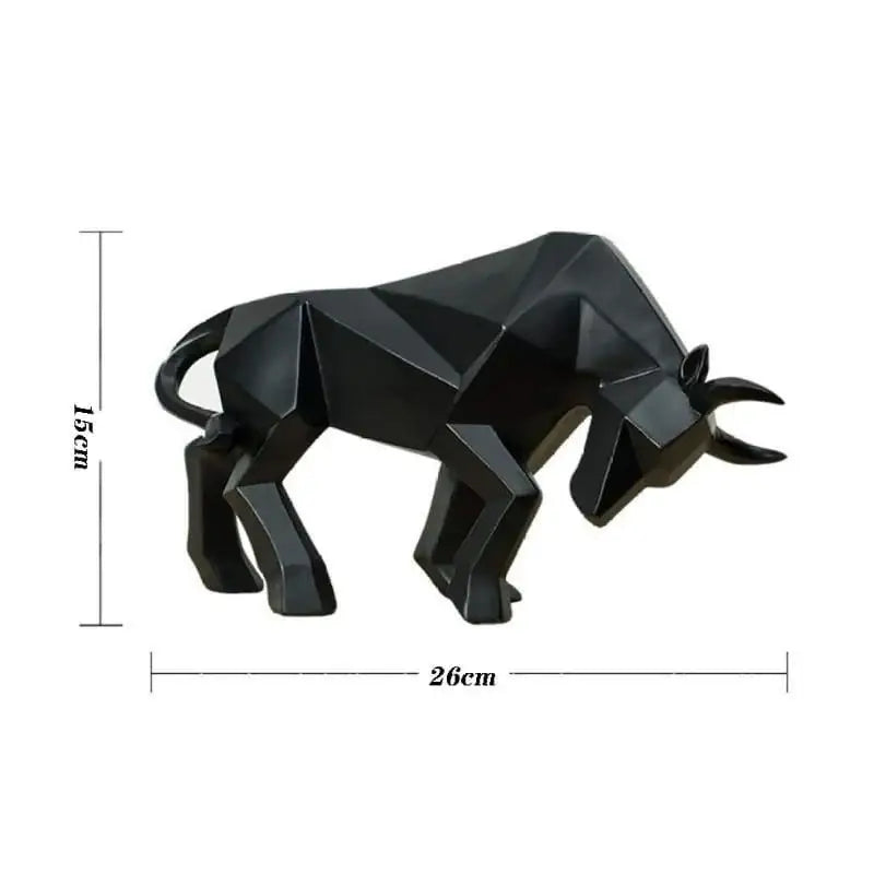 Escultura Geométrica de Touro Ricaly em Resina Compre
