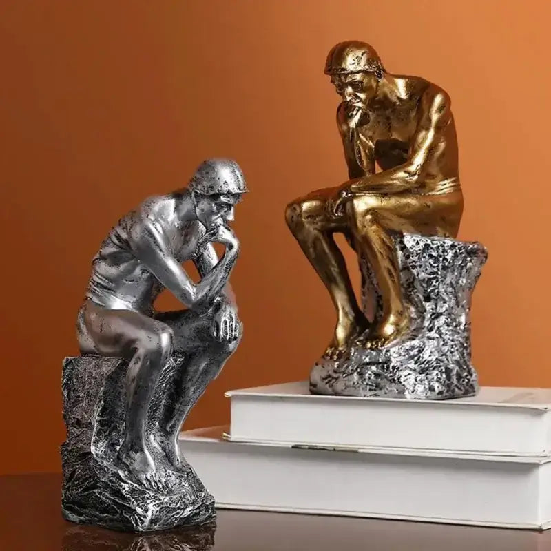 Duas Estátuas The Thinker em Escultura Abstrata Decorativa Compre agora Ricaly