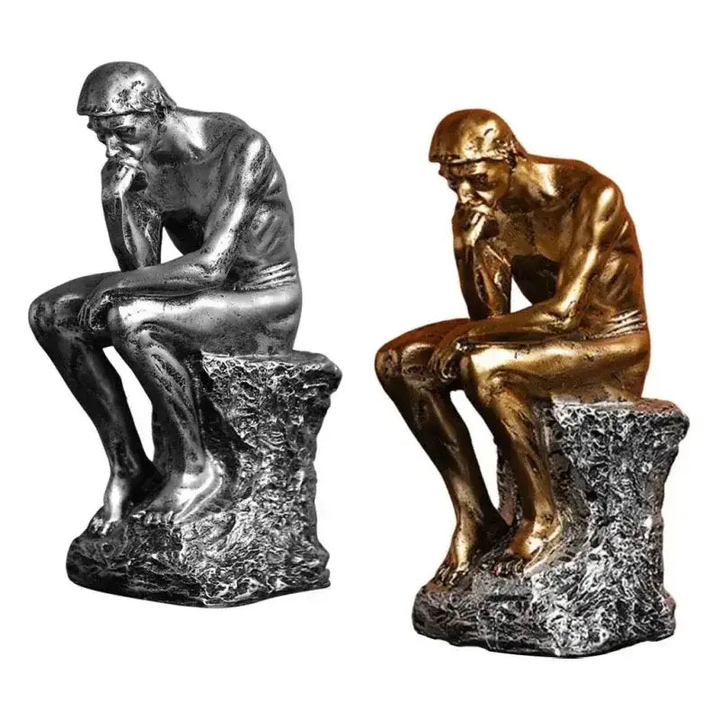 Duas Estátuas The Thinker em Escultura Abstrata Decorativa Compre agora Ricaly