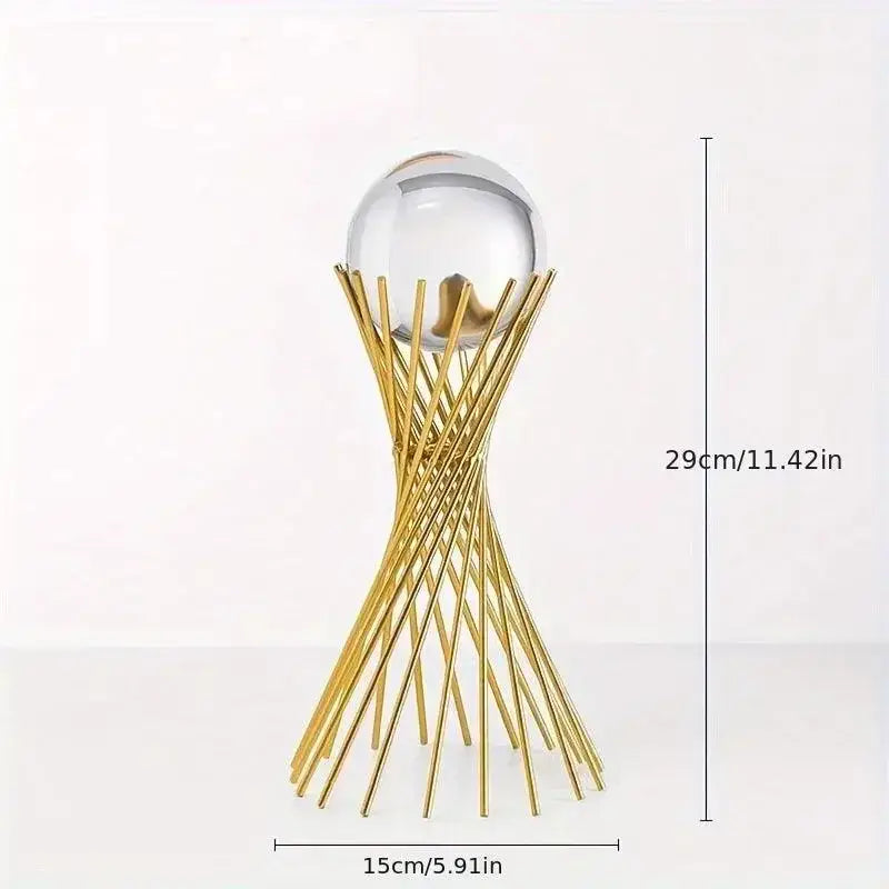 Bolas de Cristal em Suportes Dourados para Arte Abstrata Ricaly Compre