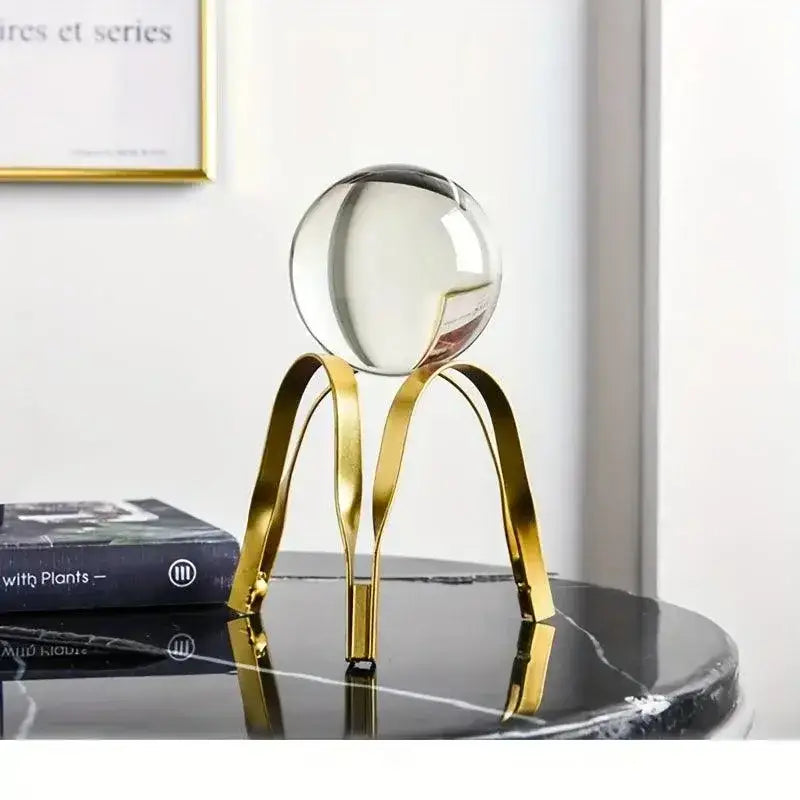 Bolas de Cristal em Suportes Dourados para Arte Abstrata Ricaly Compre