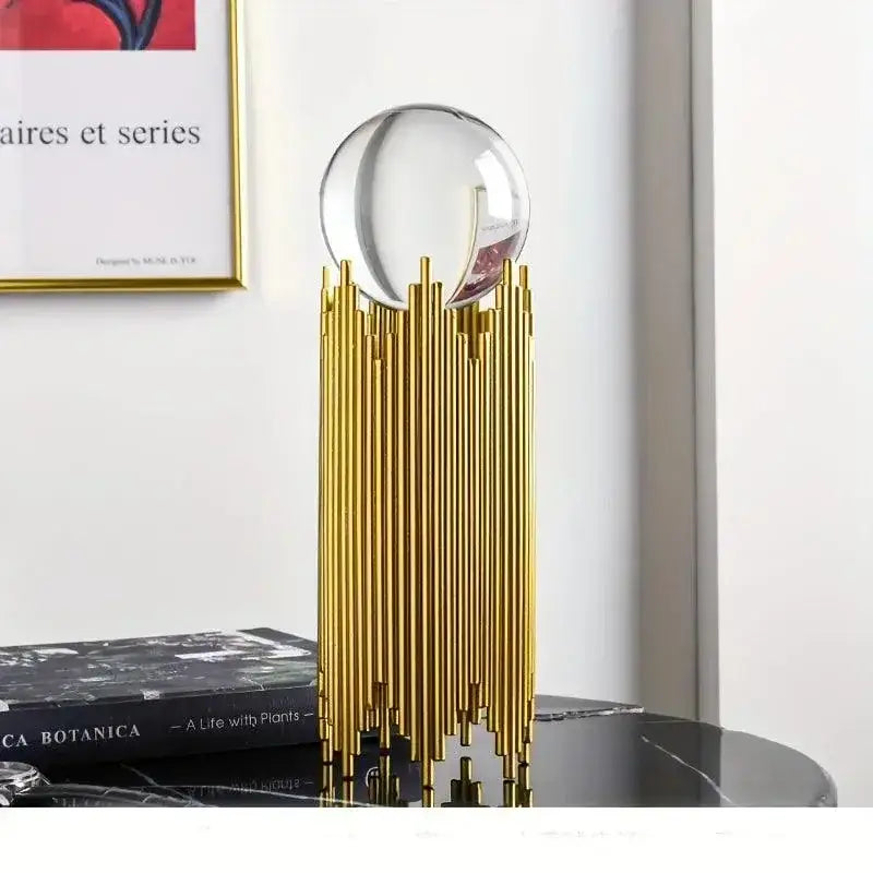Bolas de Cristal em Suportes Dourados para Arte Abstrata Ricaly Compre