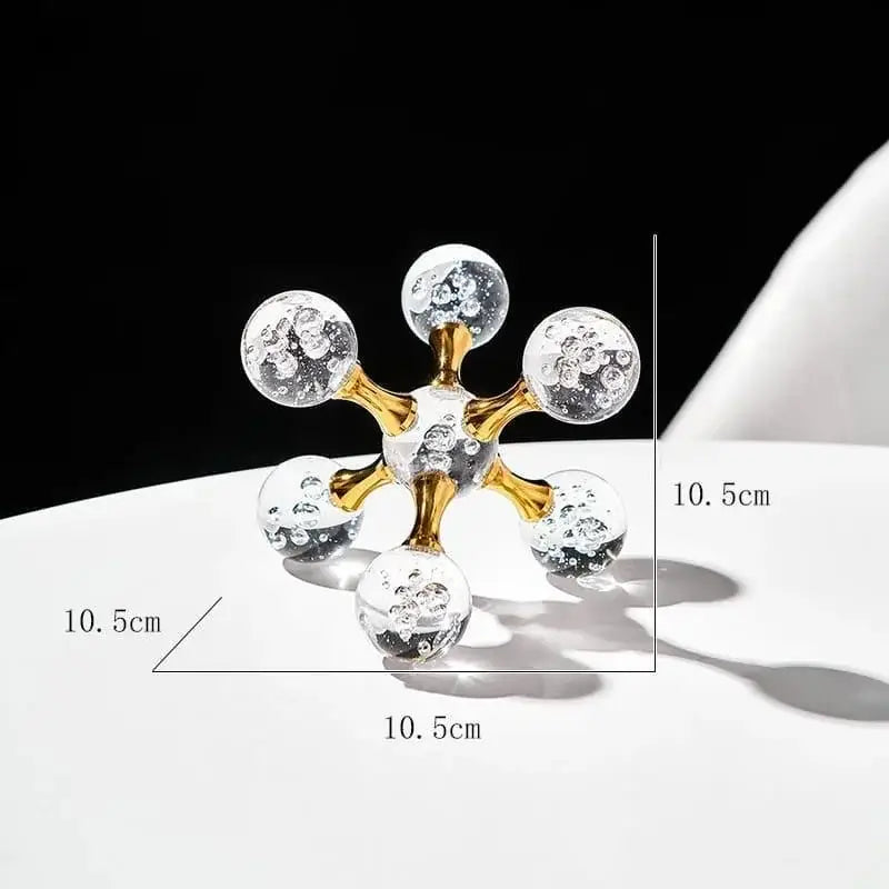 Escultura Molecular de Vidro e Metal em Design Elegante Compre agora Ricaly