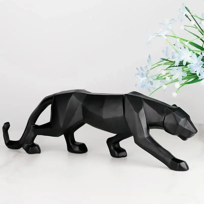 Escultura de Pantera Branca em Resina Ricaly com Design Realista Compre