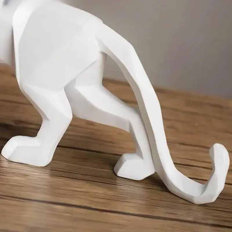 Escultura de Pantera Branca em Resina Ricaly com Design Realista Compre