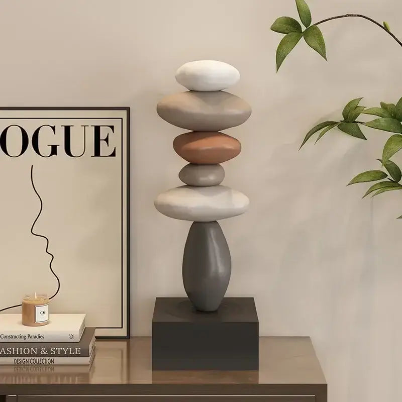 Escultura de Pedra Ricaly em Estilo Moderno Resina Ecológica Compre